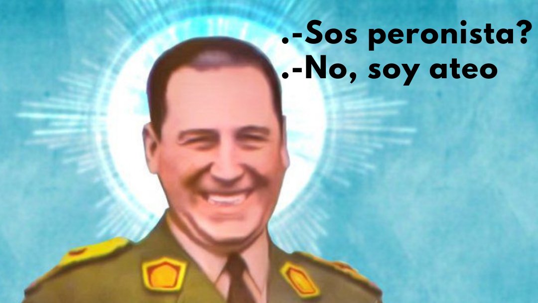 Qfluya's tweet photo. .- sos peronista?
.- no, soy ateo

#17DeOctubre #DiaDeLaLealtad https://t.co/cRAh2adG7x