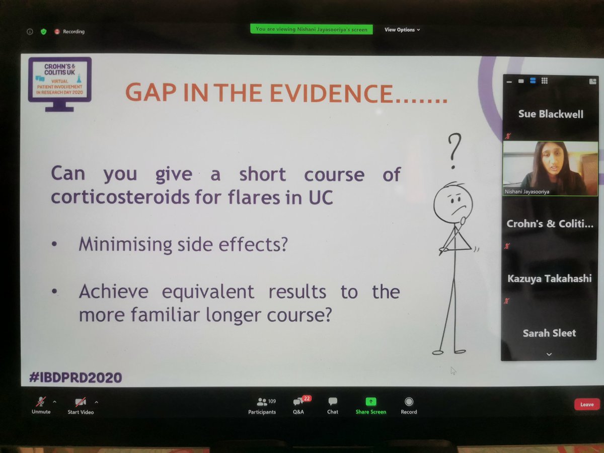 littlemissileo's tweet photo. Our final presentation is one that will be of interest to all #IBD patients. Dr Jayasoonya from @StGeorgesTrust on the TAPER UC study, looking at an accelerated reduction of prednisolone in UC. I'm sure anyone that's taken pred will be keen to follow this one! #IBDPRD2020 #PPI https://t.co/3oRj7TS5Cu