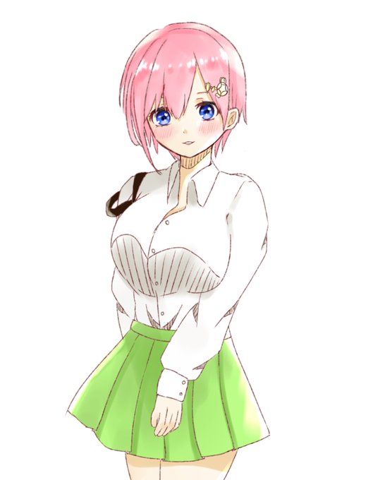 みぷさんがTwitterに投稿した中野一花(五等分の花嫁)のイラスト。