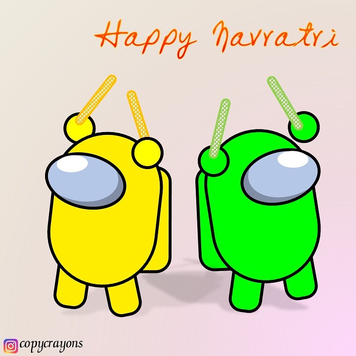 MahtabJournal's tweet image. Replaced their knives with #dandiyasticks. This Navratri, spread love ❤️.

#amongusfanart #AmongUsmemes #AmongUs #Navratri #navaratri2020 #नवरात्रि #HappyNavratri #happynavratri2020 #navratriart #नवरात्रि2020 #नवरात्रि_की_शुभकामनाएं #नवरात्रि_की_हार्दिक_शुभकामनाएं