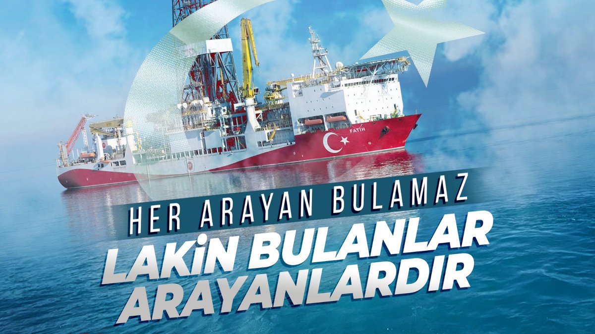 “Her arayan bulamaz lakin bulanlar arayanlardır.”

Hep birlikte daha nice keşiflere, nice müjdelere inşallah...
Yolun açık olsun #Türkiye!
#MilliEnerjideYeniMüjde
🚢 🇹🇷🛳
