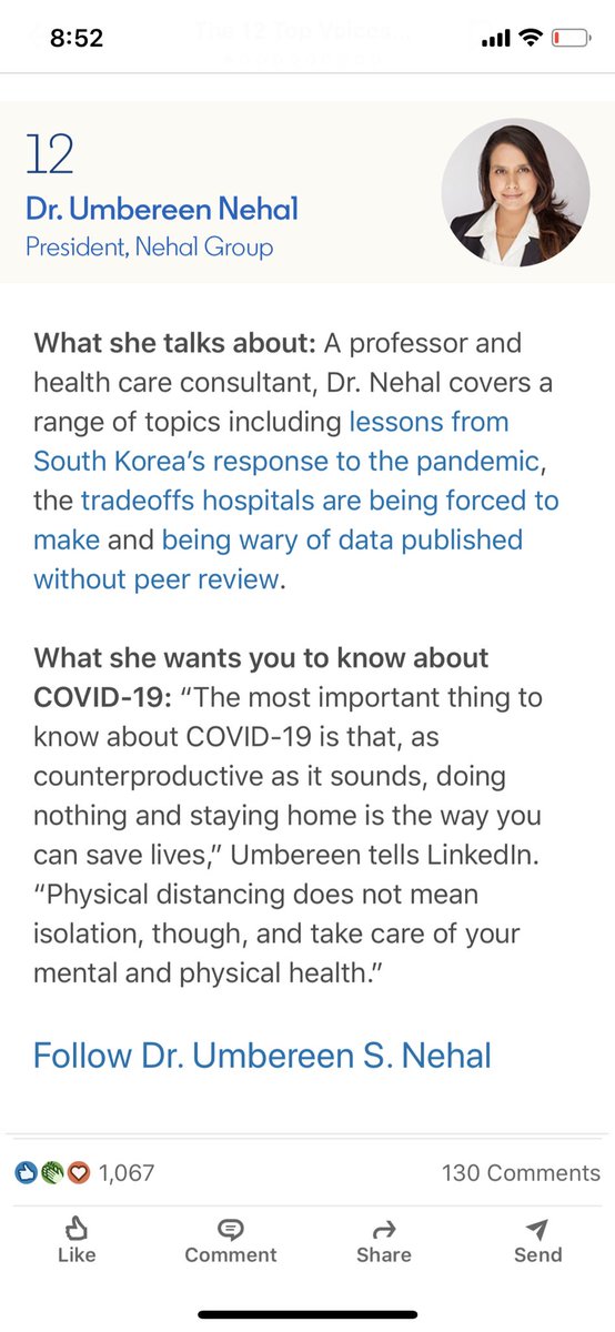 In a  #pandemic I achieve this reach along with  @DrTomFrieden or  @sandrogalea to disseminate facts-based engaging posts on  #COVID19able to communicate in a way that gets thru to  #business  #leaders, where risk-averse  #STEM &  #SciComm often fail https://www.linkedin.com/posts/sylviaromm_linkedintopvoices-worldhealthday-activity-6653377787581259777-zU2k