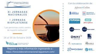 ISQua's tweet photo. Bienvenidos a la #JornadaForoCS11 26 - 30 October 2020
+ info y Registro: https://t.co/Bd10kYi7kn
#JornadasdelForo #CongresoExtendido2020 #JornadasVirtuales #CalySeg #COVID19 #SegPac #PtSafety #QI #HealthcareManagement
@egarciaelorrio @vr2102 @iecsarg https://t.co/U5oKBVnHnN