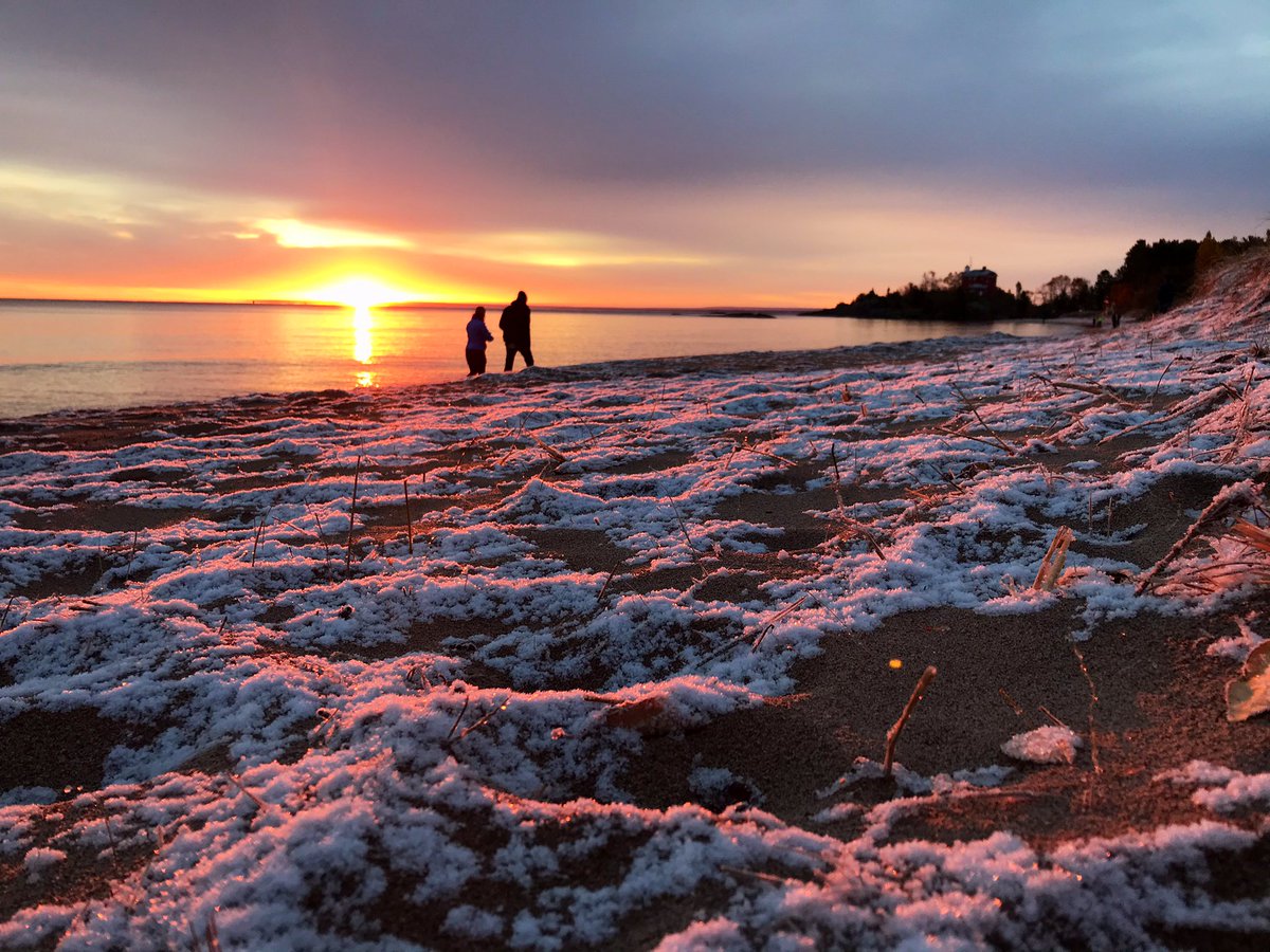 Sunrise 656. About 35 people catching the sunrise on the beach this morning. A few dog walkers. A few beach glass collectors. A few regulars. A few couples. A few solo gazers. One Delilah. &ndash; bei  McCarty's Cove