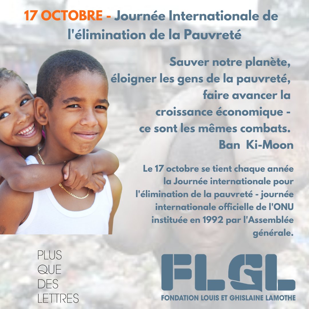 La pauvreté sera éliminée lorsqu’on abandonnera la charité pour offrir de préférence la connaissance, les outils et les possibilités nécessaires pour sortir de la pauvreté.  

#FLGLorg #FLGLhaiti #FLGLéduction #FLGLculture #FLGLsociété