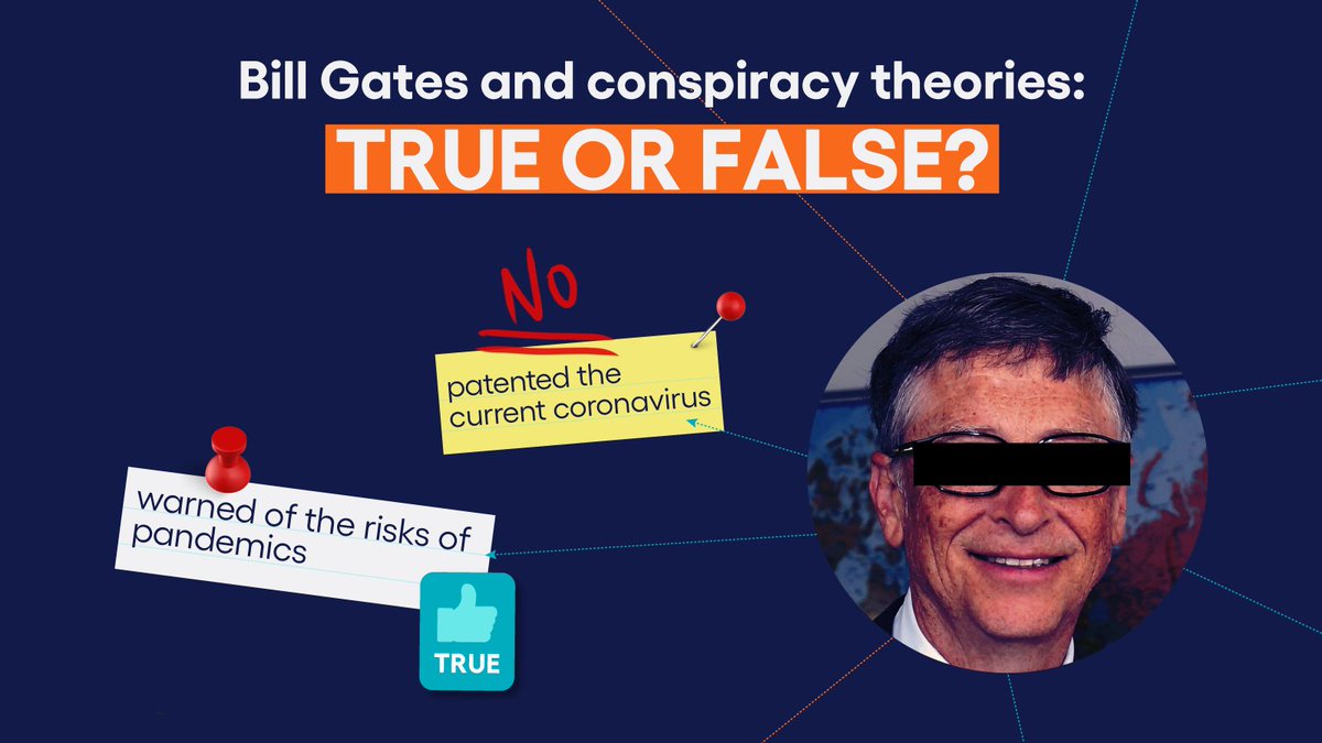 Bill Gates has been the target of many conspiracy theories. We sort out the true from the false. bit.ly/3lpI5kB #pandemic #COVID19 #coronavirus #BillGates #conspiracytheories #disinformation