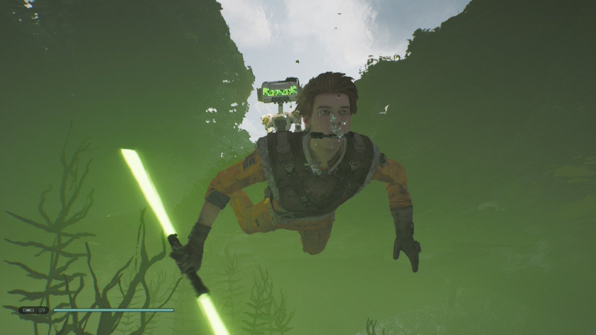 Colombianlove41's tweet photo. So #CalKestis decided to swim with his #lightsaber...must be after some #Gungans #jediproblems #StarWars #JediFallenOrder #videogames #ea #respawnentertainment @Respawn @starwars https://t.co/kFMfu2h641
