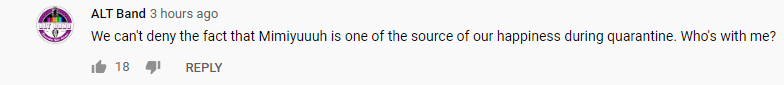 We can't deny that ya girl <a href="/mimiyuuuh/">mimiyuuuh 🦖</a>  is one of our source of happiness ngayong quarantine. 🤧

Wholesome YouTube Comments is real! 

youtube.com/watch?v=eL8xEl…

#DYWBRAWRCHALLENGE 
#OCRecords 
#mimiyuuuh