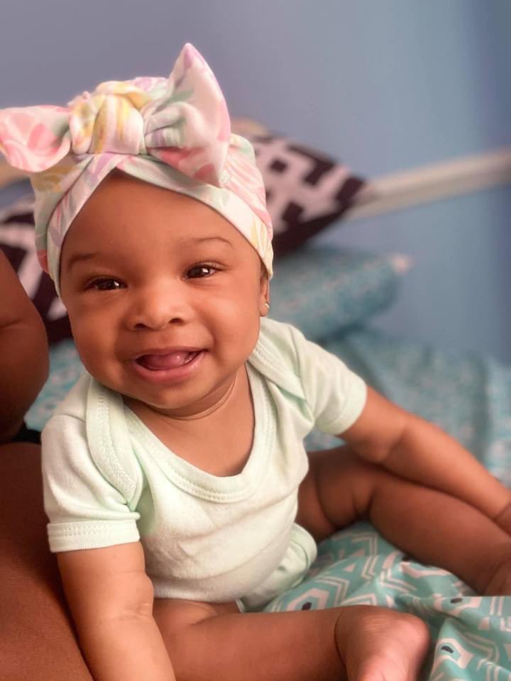 KellyMahogany's tweet photo. Happy 6 months big girl 💕 

Right now Armonie loves to talk , too much actually lol . Of course she thinks everything goes in her mouth , and she will take yo food so be careful. We definitely will have a crawler in a few more weeks cause sis is busy . We love you baby girl https://t.co/BaqIHyFokl