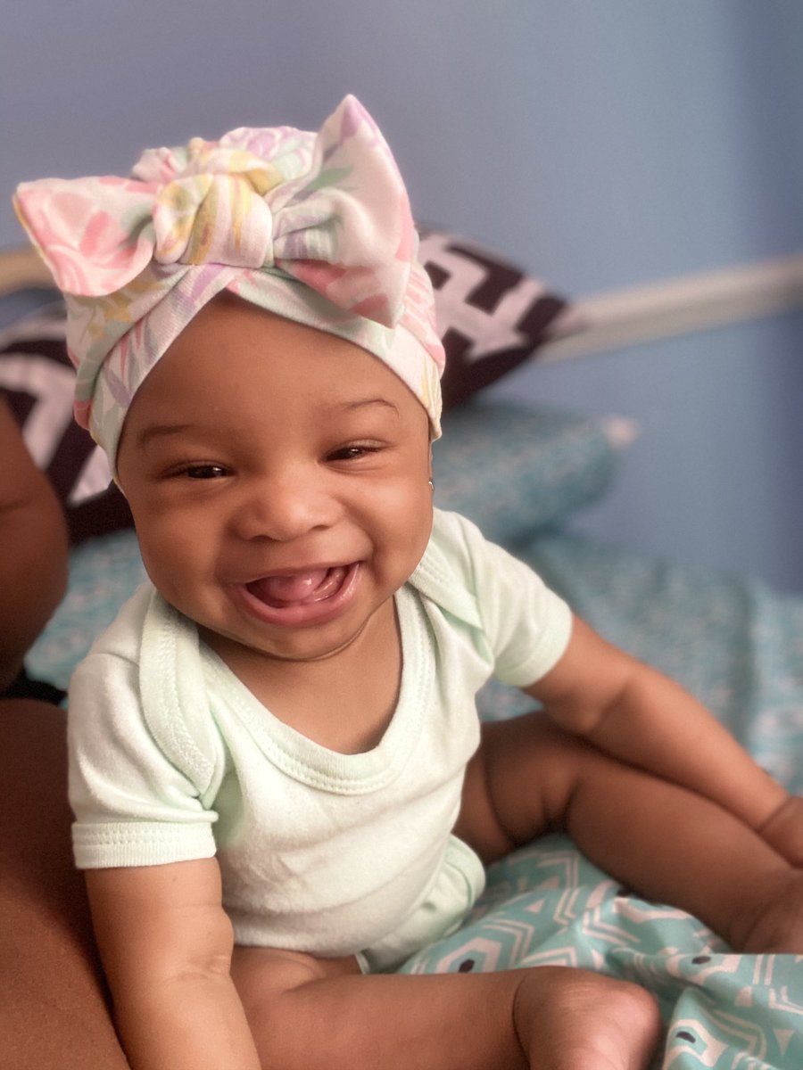 KellyMahogany's tweet photo. Happy 6 months big girl 💕 

Right now Armonie loves to talk , too much actually lol . Of course she thinks everything goes in her mouth , and she will take yo food so be careful. We definitely will have a crawler in a few more weeks cause sis is busy . We love you baby girl https://t.co/BaqIHyFokl