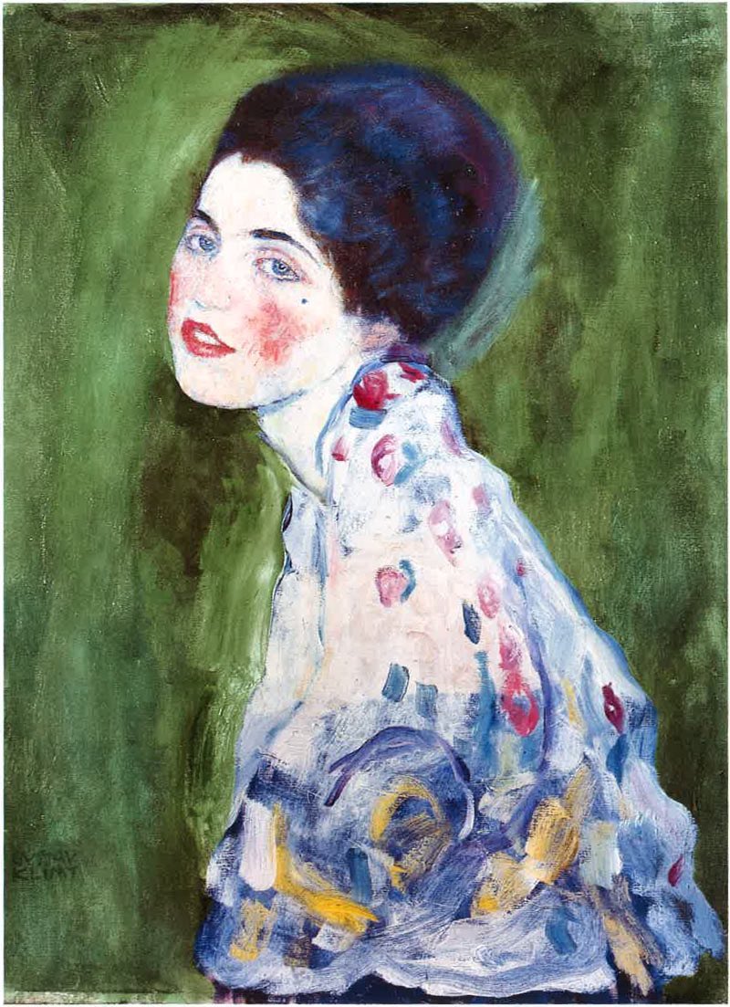 Questo “Ritratto di signora” è di Gustav Klimt. Fu rubato nel 1997 e ritrovato lo scorso dicembre in circostanze misteriose nello stesso posto da cui era stato rubato e cioè nella galleria d’arte Moderna Ricci Oddi di Piacenza e lì sarà esposto il 28 nov.