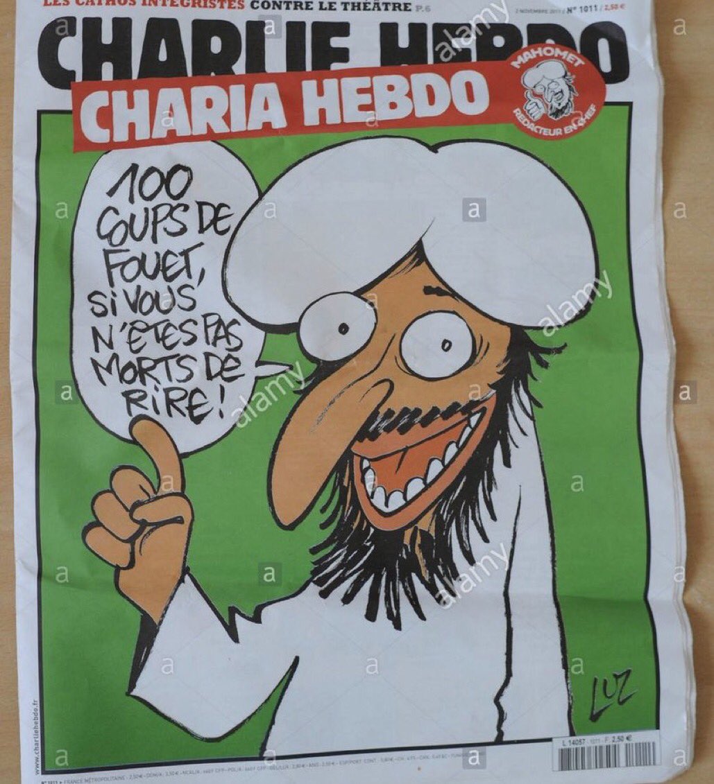 AlinejadMasih's tweet photo. In France, a history professor was decapitated for showing caricatures   of Prophet Mohammad to his students. The entire world is talking about it.

In Iran, the regime has killed so many people for criticizing the Prophet, but the world has been silent. https://t.co/XaeNraZCUx