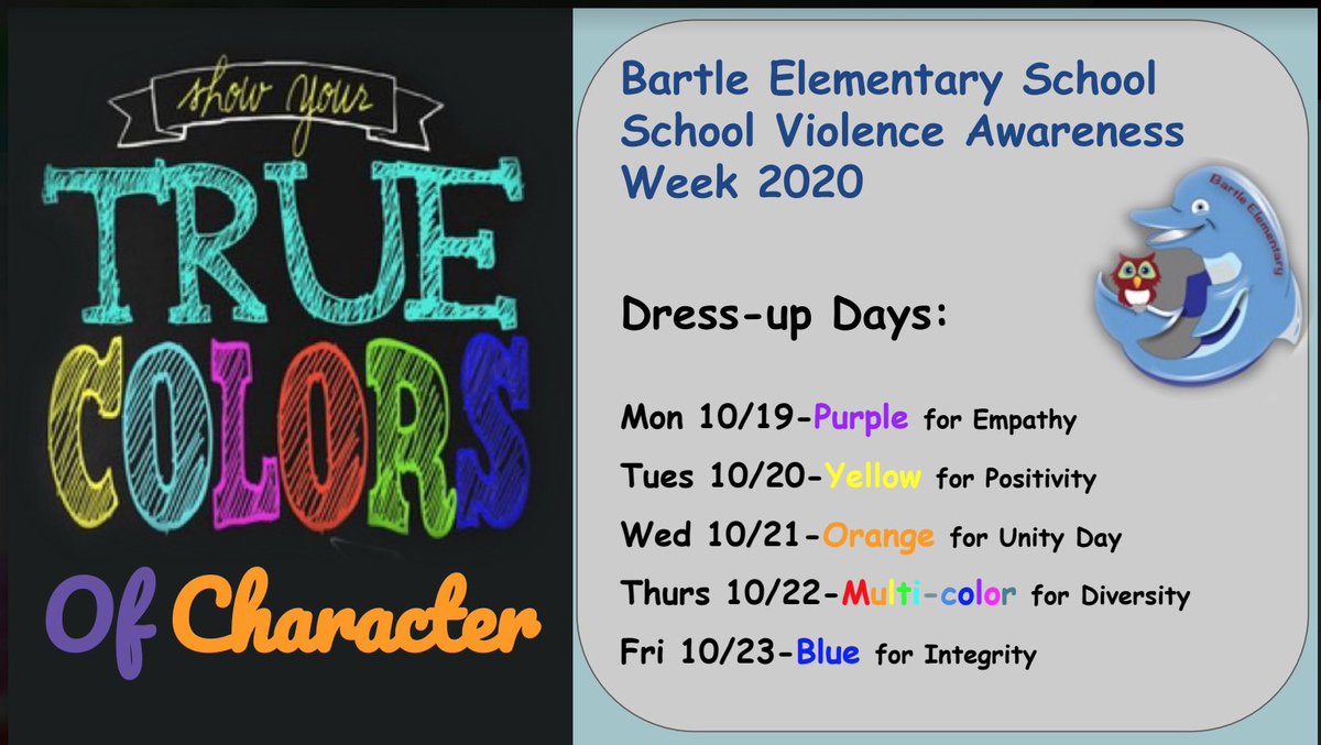 BartleSchoolHP's tweet photo. School Violence Awareness Week https://t.co/mRdbKsKTHT