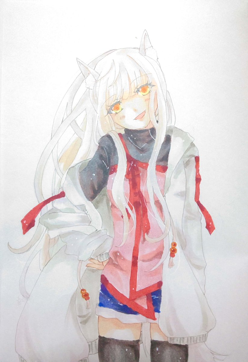 おじょ على تويتر フォロワーさんのイラストを自分の絵柄でリメイクする 白緋さん Hakuhi 0101 のイラスト 左 をリメイク 右 しました 髪の流れがふわっとかわいいです 白髪が難しくて試行錯誤しました 楽しかったですありがとうございました T Co