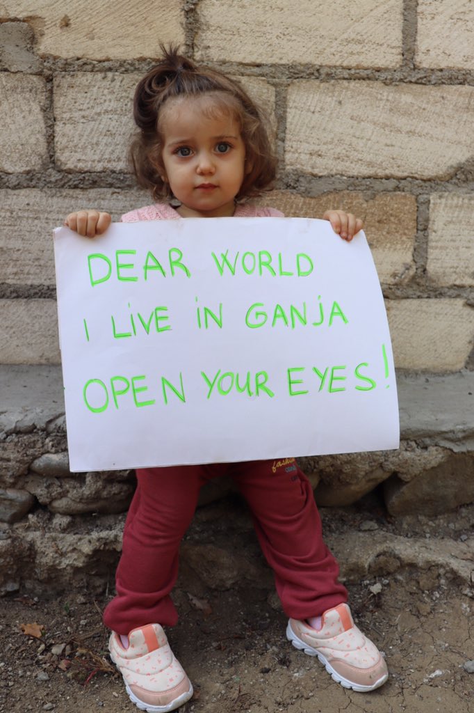 Europe, the United Nations, the media are silent to this injustice.  The attacks in Ganja must be published fairly.  Today, a lot of children die, are injured and lose their parents during the Armenian terrorist attack.  We are just defending our internationally recognized lands.
