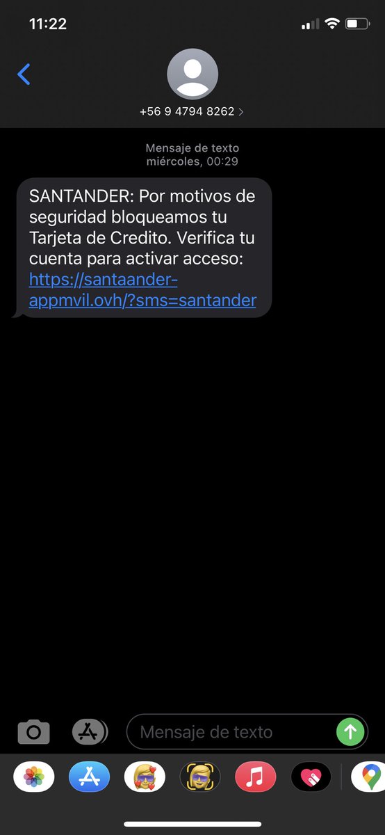 juanlescobar's tweet photo. @santanderchile hola, ya me tienen aburrido este tipo de mensajes, sé que son estafas pero hagan algo al respecto. https://t.co/4gBQNAWeUc