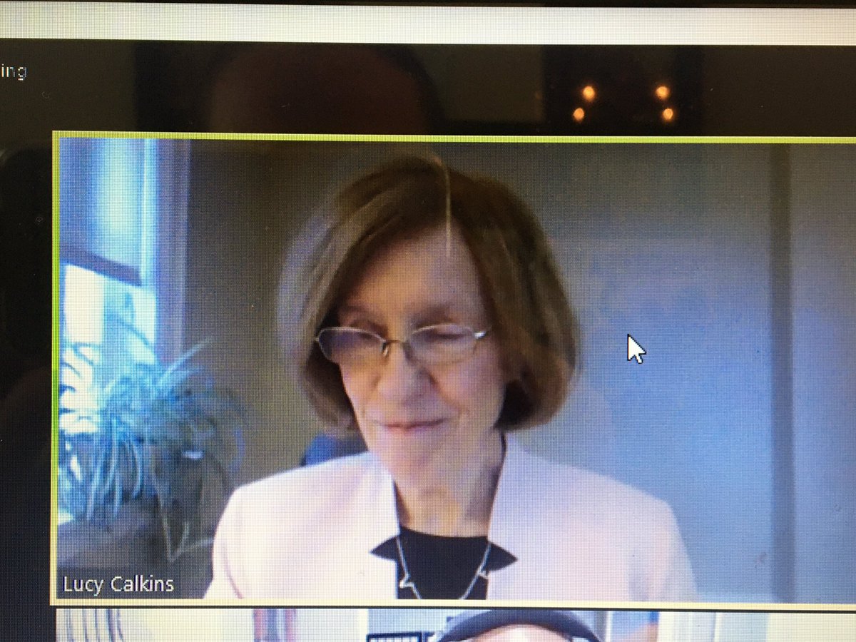 JMBrownAACPS's tweet photo. I think Lucy Calkins had everyone in tears. Beautiful words to end a fabulous morning of PD. Our students need us to show up for them more than ever.  @TCRWP #tcrwp https://t.co/2ecWndW90G