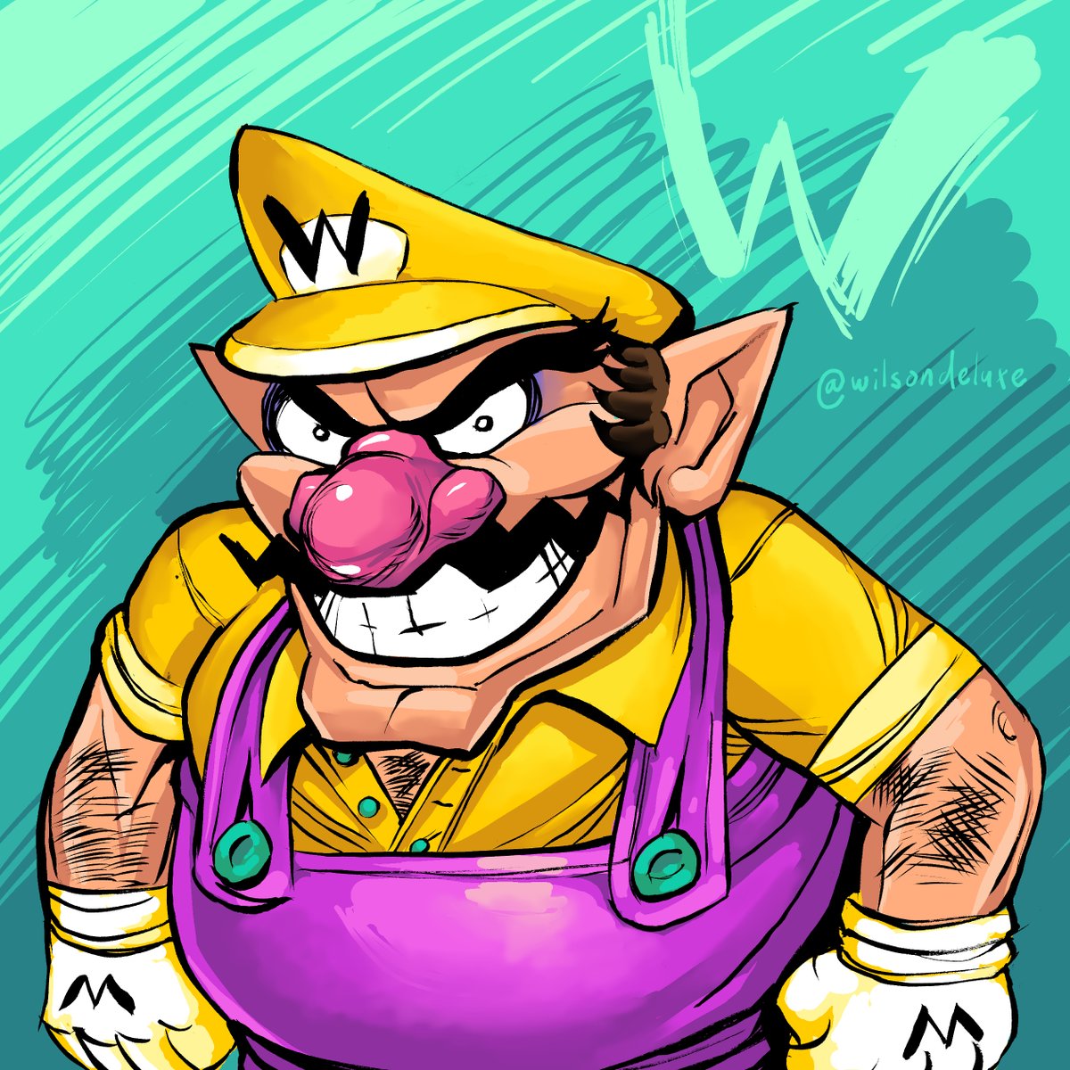 A sexy picture of Wario, the hunky star of the Super Mario games.