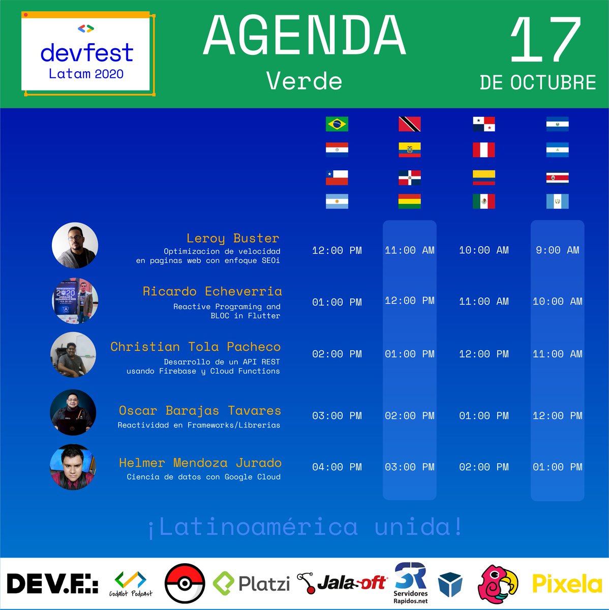 gdgtarija's tweet photo. ➡️ https://t.co/qn4dnoMGGN ⬅️
Agenda Día 2 (Track Verde)🥳
Recuerda que puedes ver todos los detalles en nuestra app
📱iPhone App: https://t.co/rBtoLHvznu
📱Android App: https://t.co/LBYpF20Llk
#DevFestLatam2020 https://t.co/ePWhYDAApE