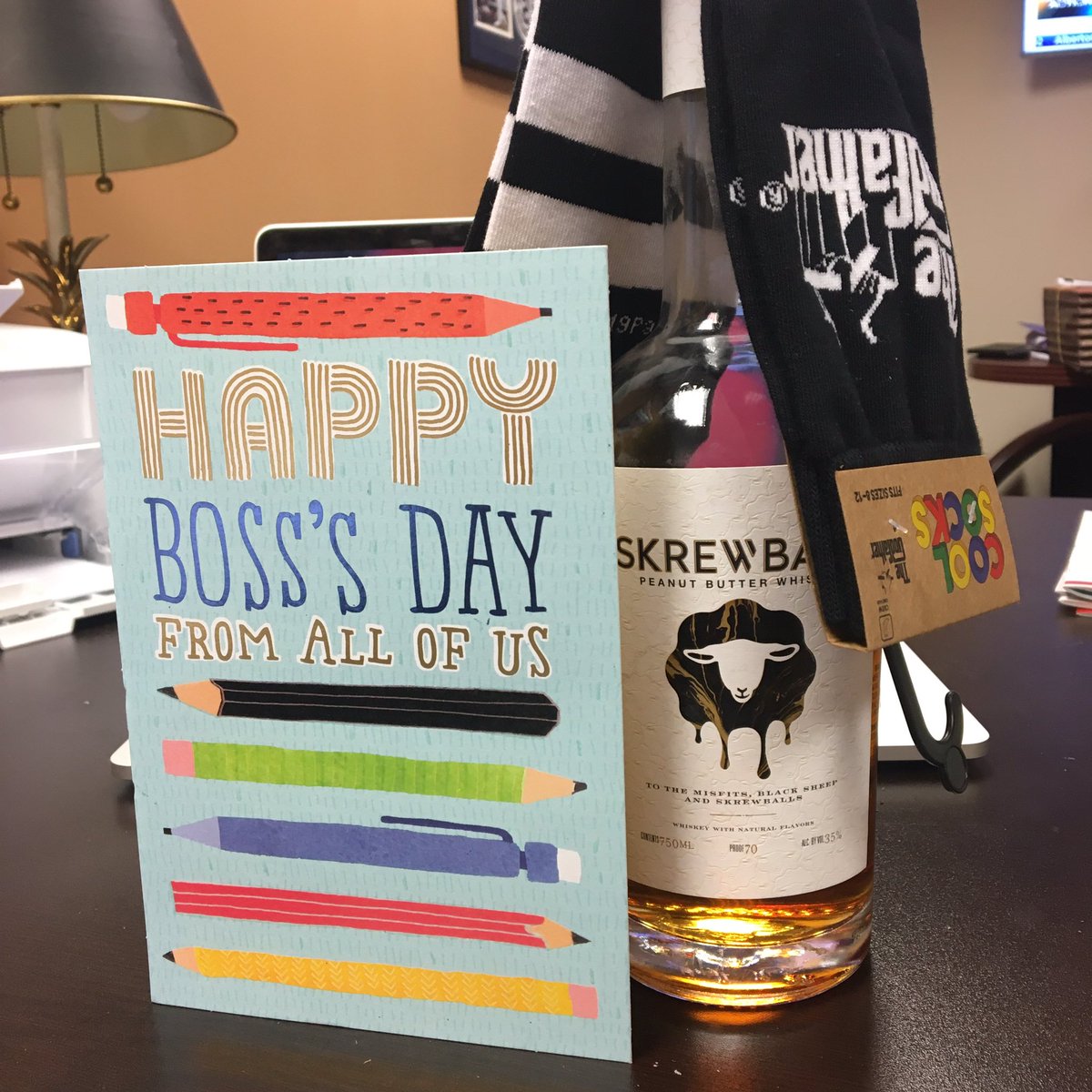 RizzutoLawFirm's tweet photo. Apparently, Boss-some is a word and Iβm it. This peanut butter whiskey is the best! Thank You! #bosssome #bossesday #wego2bat4u #lawfirm #lawfirmlife https://t.co/KiIQNZrYNy