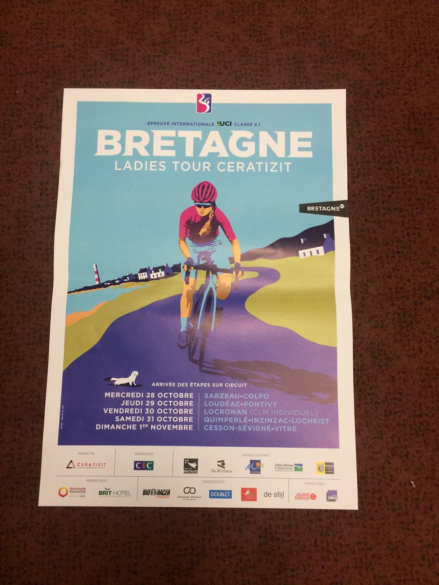 monneraye3's tweet photo. #CICOuest la Team se prépare à accueillir la #LadiesTourBretagne Ceratizit une course 100%féminine 🏆🎉 #CICOuestpartenaire https://t.co/XbypWV6uMw