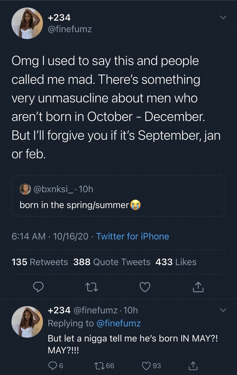 Ya parents had sex in August and you came out in MAY? Mm. Zesty.