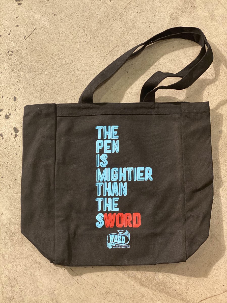 6d. The writer OR reader in your life would probably love this sWORD tote from  @wordbookstores:  https://www.wordbookstores.com/penswordtote 