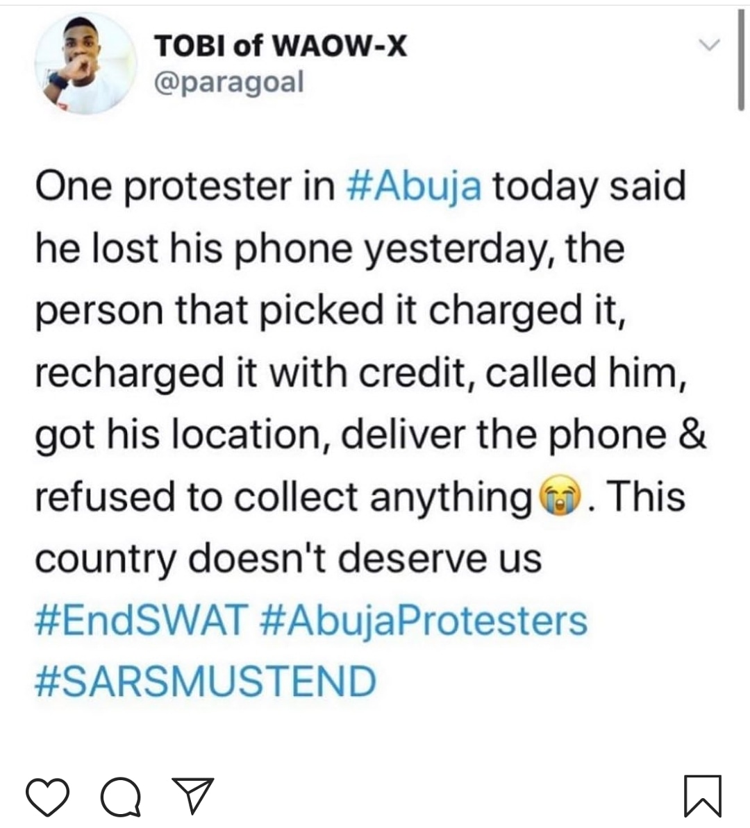 best_lanre's tweet photo. #ENDBADGOVERNANCE #PoliceBrutality #EndSARS #ENDCRAZYBILL the Country does not deserve us https://t.co/hERQh2PAYw