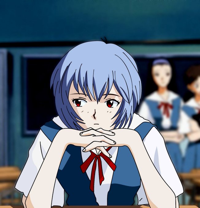 Blue haired character of the day is Rei Ayanami from Evangelion! 