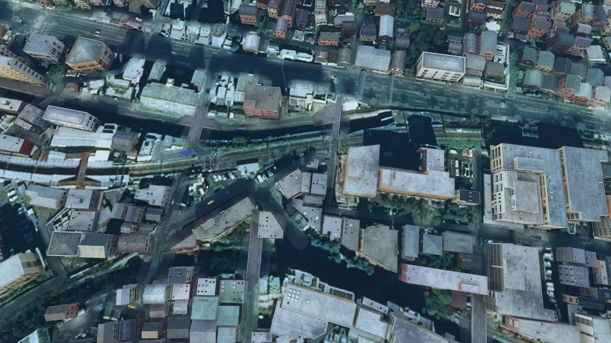 lainfarlight's tweet photo. @Kitsune86 The best part is it still tries to populate it all with AI traffic so you get to watch vehicles bounce around lost trying to navigate these weird artifacts... https://t.co/73F0lMtU9k