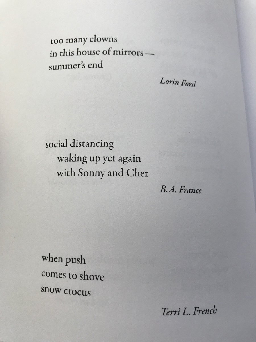 my #senryu in the new edition of #ModernHaiku:

social distancing 
     waking up yet again
     with Sonny and Cher

a nod to @BillMurray in #pandemicpoetry
