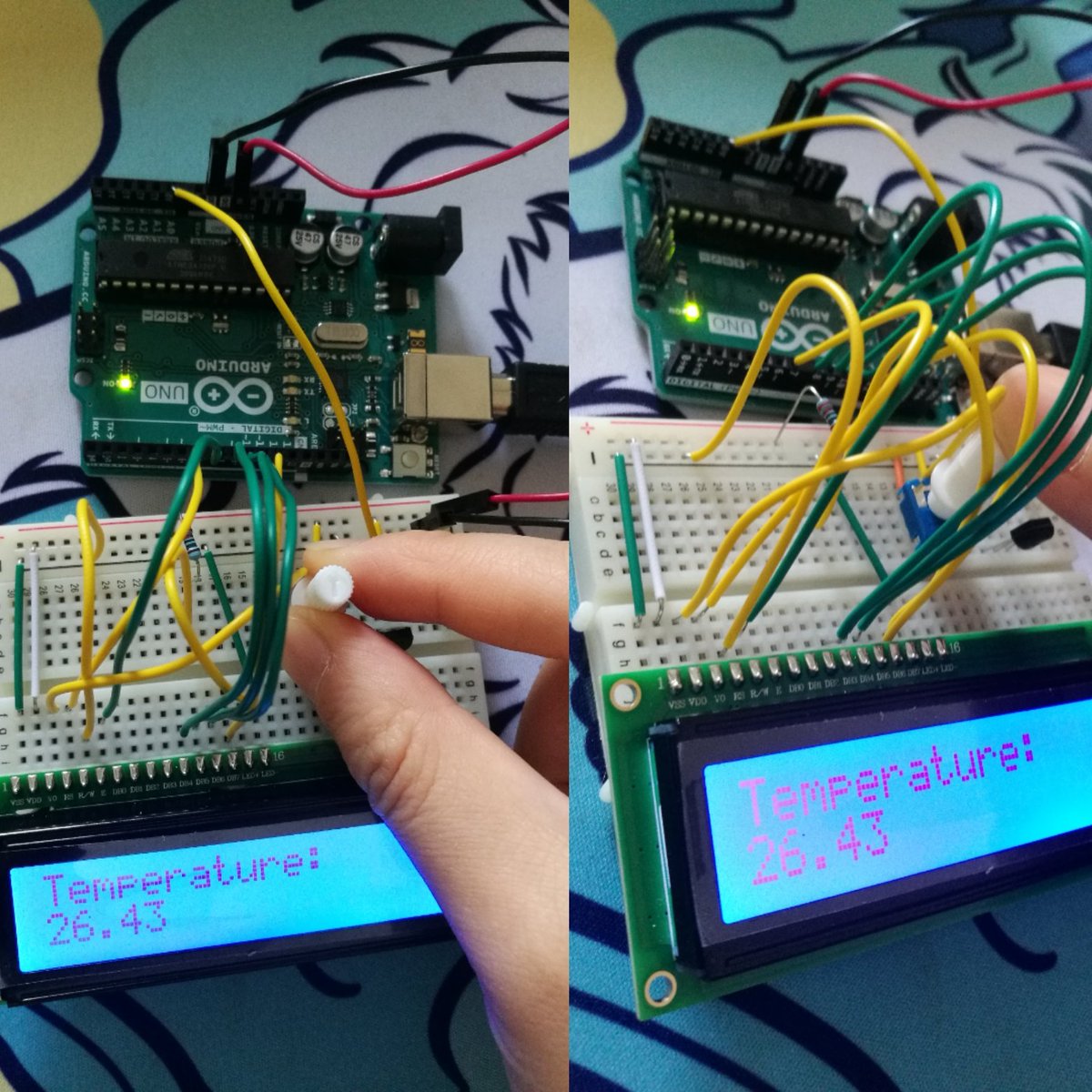 KongyoyoDiscvry's tweet image. Ok today's progress on learning Nodebot: used LCD display, a temperature sensor and a potentiometer! Yohooo
#arduino #arduinoengineeringkit #robotics #nodebot