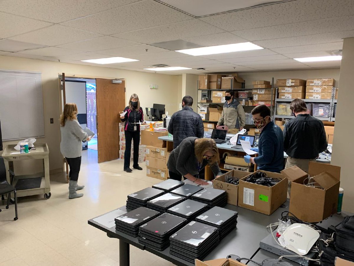 Thanks to our Tech Services staff for a successful tech support drive-up this morning.