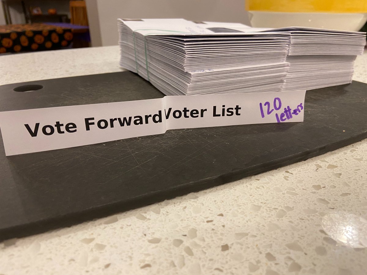 spellauer's tweet image. Thank you for the opportunity, @votefwd.  Saw another volunteer stamping her letters when I went to the post office this morning. #TheBigSend