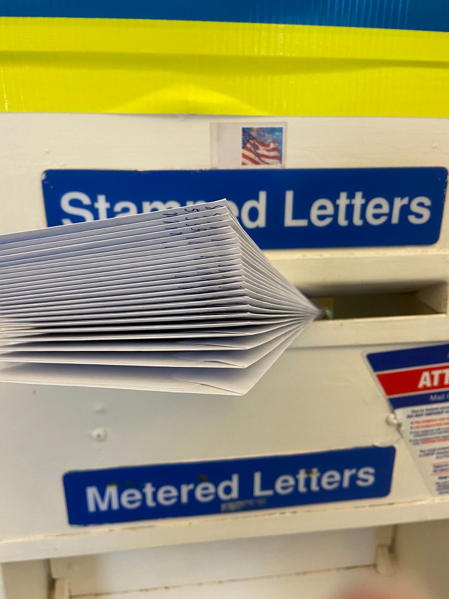 spellauer's tweet image. Thank you for the opportunity, @votefwd.  Saw another volunteer stamping her letters when I went to the post office this morning. #TheBigSend