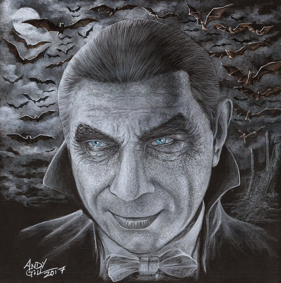 Andy_Gill48's tweet photo. Prismacolor Premier color pencil on 12x12 inch, on black Stonehenge print stock ( Dracula 1931 ). #Art #Arting #illustration #Creating #AltronColorImaging  @Andy_Gill48     Thank you so much https://t.co/Ja9zXWjjik