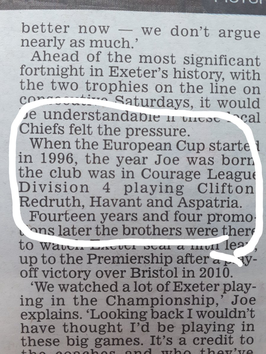 An article in the Daily mail today ahead of the Champions cup final Exeter v Racing 92. Featuring @TheBlackReds from back in the day #ChampionsCupFinal #EXEvR92 🏉 https://t.co/vtbHCP29WS