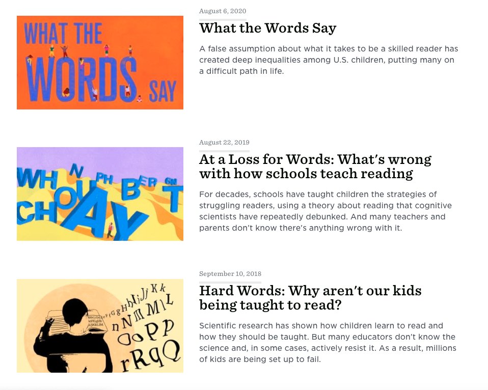 Emily Hanford (@ehanford) on Twitter photo All <a href="/apmreports/">APM Reports</a> podcast episodes and articles abt how kids learn to read collected here: apmreports.org/collection/rea…
Google: podcasts.google.com/feed/aHR0cDovL…
Spotify: open.spotify.com/show/3eMBYI6KP…
RadioPublic: radiopublic.com/educate-6Nk1y8…
Stitcher: stitcher.com/podcast/americ…
Apple: podcasts.apple.com/us/podcast/id8… All <a href="/apmreports/">APM Reports</a> podcast episodes and articles abt how kids learn to read collected here: apmreports.org/collection/rea…
Google: podcasts.google.com/feed/aHR0cDovL…
Spotify: open.spotify.com/show/3eMBYI6KP…
RadioPublic: radiopublic.com/educate-6Nk1y8…
Stitcher: stitcher.com/podcast/americ…
Apple: podcasts.apple.com/us/podcast/id8…