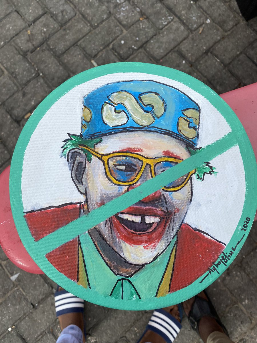 _pelumilawal's tweet photo. And these guys were painting great stuff at the protest ground, passing the message across with their art. Loved it all #EndSARS #ReformNigeriaPolice https://t.co/xUtiQ0pFqq