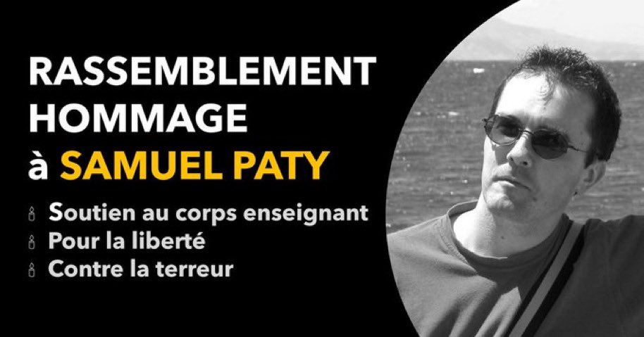 fede_ps44's tweet photo. En hommage à Samuel Paty, pour exprimer notre attachement le plus profond à la liberté d’expression et dire que la République ne recule pas devant la barbarie : Rdv dimanche 18 octobre à 15h devant la préfecture à Nantes 
Liberté Égalité Fraternité 🇫🇷 https://t.co/hF5hwl1CMs