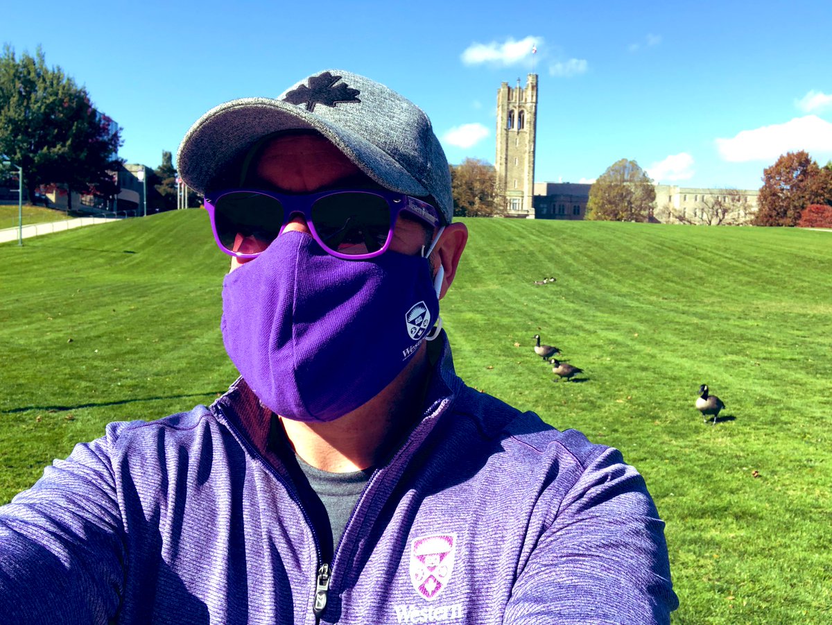 It’s *a lot* quieter on the #WesternU campus for #WesternHoco this year, but I’m here for a morning dose of purple, geese and the UC tower.
