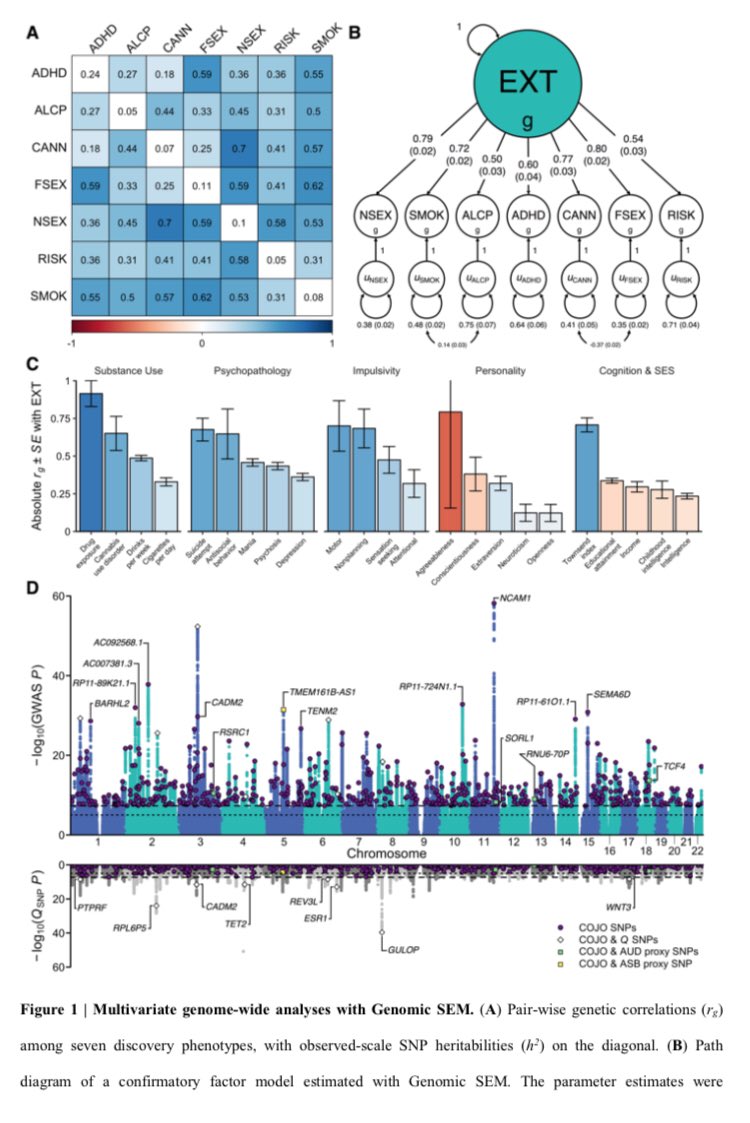 Multivariate genomic analysis of 1.5 million people identifies genes related to addiction, antisocial behavior, and health biorxiv.org/content/10.110…