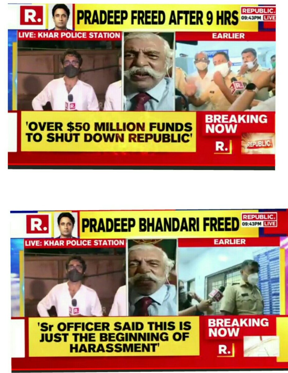 Pritha_5905's tweet image. 💥💥 Conspiracy against Republic

Deal to shut down @republic?

Harassment ki shuruyat?  O really? Dhamki diya jara hai? 

Kitna giroge. We r watching you!!

@PMOIndia @AmitShah wake up

#FreePradeepBhandari