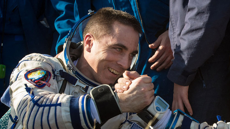 Space_Station's tweet image. Watch @NASA TV on Wednesday to see @Astro_SEAL return to Earth with two @Roscosmos cosmonauts completing a 196-day space research mission. nasa.gov/nasatv