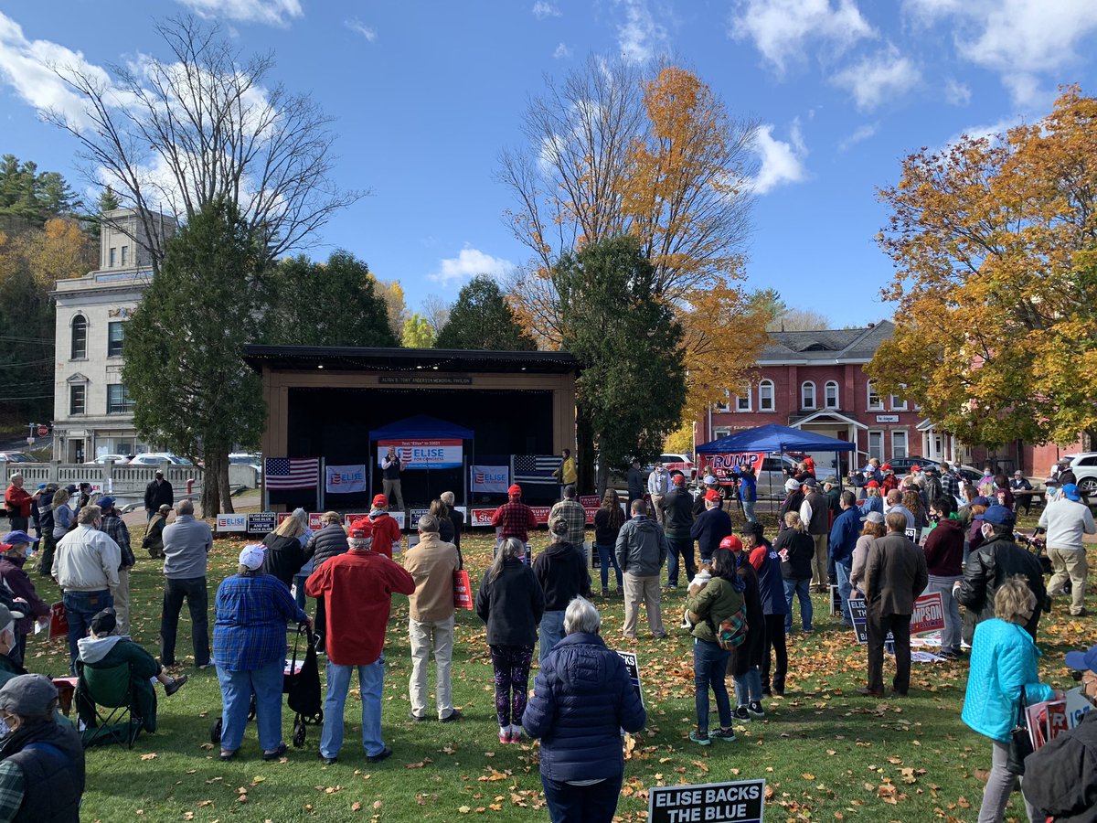 rscollin's tweet photo. Rally in #SaranacLake with @EliseStefanik @danstec @mjsimpson22 Strong candidates who share #NorthCountry values. #TheyGetUs #SheGetsUs #2A #BackTheBlue https://t.co/QRAGwfjf7b
