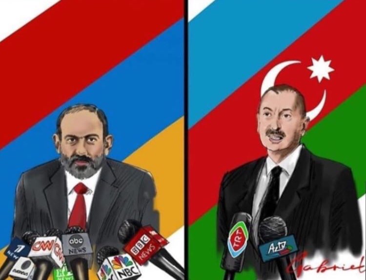 This image reflects everything.  Armenia, a terrorist organization, is supported by the world media.  There is only Turkish media next to Azerbaijan, which is fighting for its land. #ArmenianAggression #ArmeniaKillsCivilians #PrayForGanja