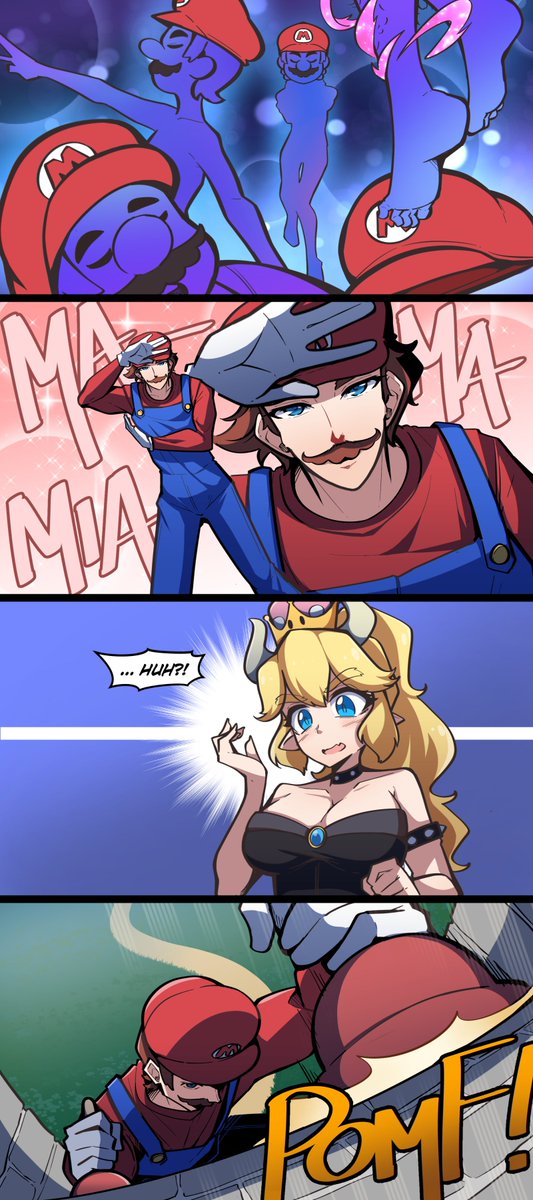 Merryweatherey's tweet image. Mario vs. Bowsette