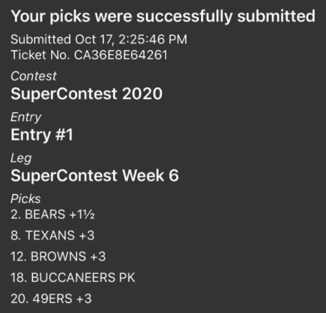 GrindingEddie's tweet image. #WestgateSuperContest 

FC Schmos

Week 6

(Week 5: 4-1)
(Season: 13-12)

@Dooling_ 
@RealGoodPlayer 
@MoneyGrippin 
@Infoovertrends
@johnnydee41 
@GrindingEddie