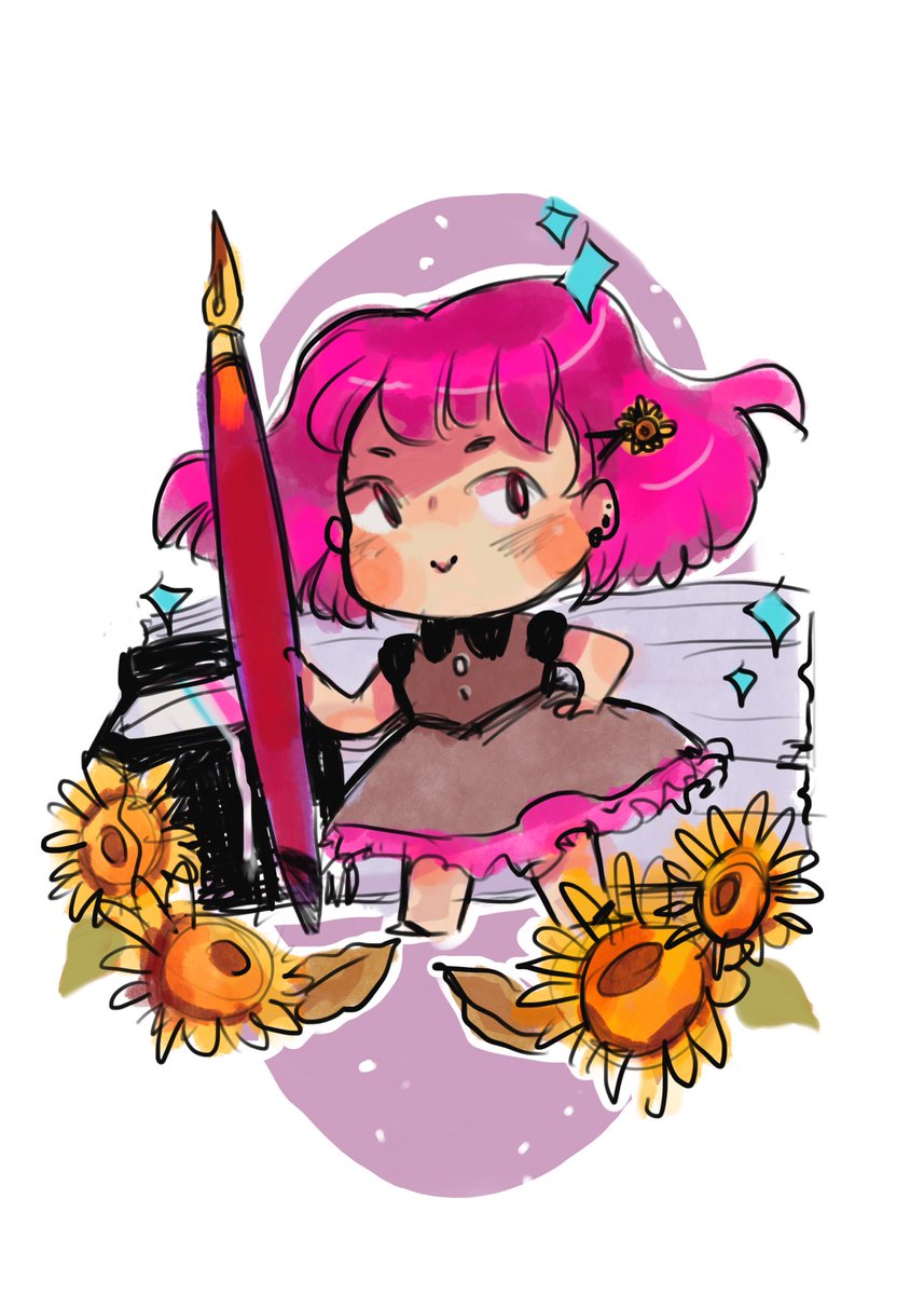 I watched todays #fbm2020 workshop for drawing chibis by ⁦@YaYa_Chan⁩ and went along with the way she designs hers in my own way! Turned out cute, was fun to draw like this!