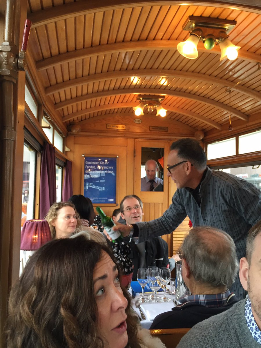 alison_redhead's tweet photo. @ClaudiaWinkle @SainsburysMag  @Zurich   Just read Claudia writing about a favourite date. Well.....If you like fondue, then the Fondue tram is your perfect place. When you can, go to Zurich. GO! https://t.co/7LcGGt6Mw4